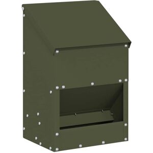Chicken Feeder Olive Green 21 x 16 x 33 cm Cold-Rolled Steel vidaXL Chicken Feeder Olive Green 21 x 16 x 33 cm Cold-Rolled Steel vidaXL