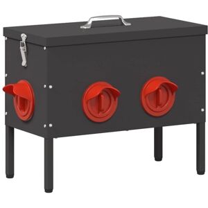 Chicken Feeder Black 41.5 x 20.5 x 33 cm Cold-Rolled Steel vidaXL Chicken Feeder Black 41.5 x 20.5 x 33 cm Cold-Rolled Steel vidaXL