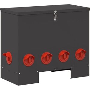 Chicken Feeder Black 60.5 x 29 x 51 cm Cold-Rolled Steel vidaXL Chicken Feeder Black 60.5 x 29 x 51 cm Cold-Rolled Steel vidaXL
