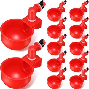 Sjqka - Chicken Water Cup, Chicken Water Cup, Summer Feeding Cup, Poultry Drinking Water Bowl, Suitable for Duck, Turkey, Rabbit (Red, 12 Pcs) Sjqka - Chicken Water Cup, Chicken Water Cup, Summer Feeding Cup, Poultry Drinking Water Bowl, Suitable for Duck, Turkey, Rabbit (Red, 12 Pcs)