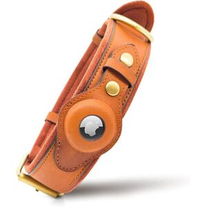 Serbia - Collier pour chien en cuir avec emplacement pour AirTags intégré, pour races de grande à très grande taille, réglable, marron Serbia - Collier pour chien en cuir avec emplacement pour AirTags intégré, pour races de grande à très grande taille, réglable, marron