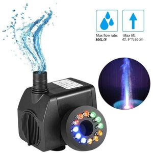 Linghhang - Colorful Light Submersible Pump, 8W 220V Submersible Pump with 12 Color led for Fountain, Pool, Garden, Aquarium Linghhang - Colorful Light Submersible Pump, 8W 220V Submersible Pump with 12 Color led for Fountain, Pool, Garden, Aquarium