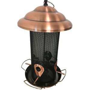 Selections - Copper Style Extra Large Hanging Metal Bird Seed Feeder with 4 Feeding Ports Selections - Copper Style Extra Large Hanging Metal Bird Seed Feeder with 4 Feeding Ports