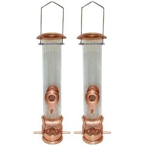 Selections - Copper Style Hanging Bird Seed Feeder with 4 Feeding Ports (Set of 2) Selections - Copper Style Hanging Bird Seed Feeder with 4 Feeding Ports (Set of 2)