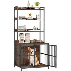 COSTWAY 170CM Heavy-Duty Chew-Resistant Wood Metal Dog Cage-Coffee COSTWAY 170CM Heavy-Duty Chew-Resistant Wood Metal Dog Cage-Coffee