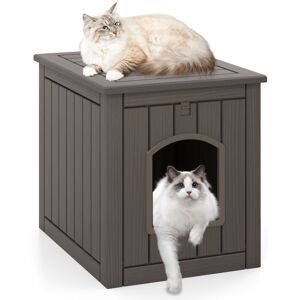 COSTWAY Cat Litter Box Enclosure Flip Door Cat House Pet Cabinet Side Table 60L47W54.5Hcm COSTWAY Cat Litter Box Enclosure Flip Door Cat House Pet Cabinet Side Table 60L47W54.5Hcm