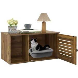 COSTWAY Cat Litter Box Enclosure Hidden Cat Washroom with Winding Entry COSTWAY Cat Litter Box Enclosure Hidden Cat Washroom with Winding Entry