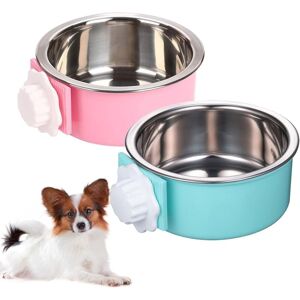 Groofoo - Crate Dog Bowl, Removable Stainless Steel Hanging Pet Cage Bowl Food & Water Feeder Coop Cup for Cat, Puppy, Birds, Rats, Guinea Pigs Groofoo - Crate Dog Bowl, Removable Stainless Steel Hanging Pet Cage Bowl Food & Water Feeder Coop Cup for Cat, Puppy, Birds, Rats, Guinea Pigs