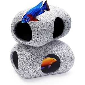 Csparkv - 2Pieces Aquarium Hideaway Rocks for Aquatic Pets to Breed, Play and Rest, Safe and Non-Toxic Aquarium Ornaments, Ceramic Decorative Rocks Csparkv - 2Pieces Aquarium Hideaway Rocks for Aquatic Pets to Breed, Play and Rest, Safe and Non-Toxic Aquarium Ornaments, Ceramic Decorative Rocks