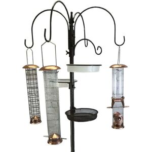 Selections - Deluxe Complete Metal Bird Feeding Station with Large Copper Style Feeders Selections - Deluxe Complete Metal Bird Feeding Station with Large Copper Style Feeders