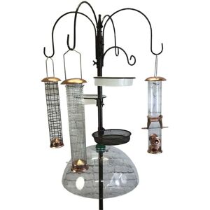 Selections - Deluxe Complete Metal Bird Feeding Station with Large Copper Style Feeders & Baffle Selections - Deluxe Complete Metal Bird Feeding Station with Large Copper Style Feeders & Baffle
