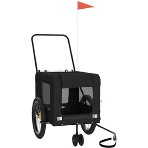 Pet Bike Trailer Black Oxford Fabric and Iron Vidaxl Pet Bike Trailer Black Oxford Fabric and Iron Vidaxl