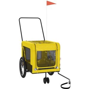 Pet Bike Trailer Yellow and Black Oxford Fabric and Iron Vidaxl Pet Bike Trailer Yellow and Black Oxford Fabric and Iron Vidaxl