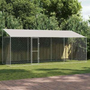 Dog Cage Silver 600 x 200 x 256 cm Galvanised Steel vidaXL Dog Cage Silver 600 x 200 x 256 cm Galvanised Steel vidaXL