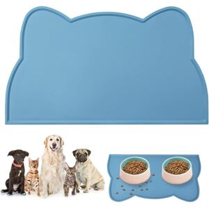 Ikodm - Dog Cat Bowl Mat, 44 x 24 cm Cute Cat Head Shape Pet Food Bowl Mat Anti-Slip Waterproof Silicone Feeding Mat for Cats and Dogs (Blue) Ikodm - Dog Cat Bowl Mat, 44 x 24 cm Cute Cat Head Shape Pet Food Bowl Mat Anti-Slip Waterproof Silicone Feeding Mat for Cats and Dogs (Blue)
