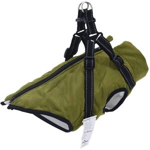 Dog Coat with Harness Waterproof Reflective Army Green 2XL Vidaxl Dog Coat with Harness Waterproof Reflective Army Green 2XL Vidaxl