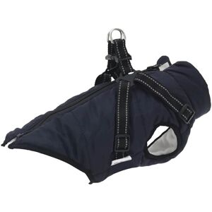 Dog Coat with Harness Waterproof Reflective Navy Blue m Vidaxl Dog Coat with Harness Waterproof Reflective Navy Blue m Vidaxl