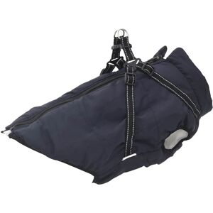 Dog Coat with Harness Waterproof Reflective Navy Blue 4XL Vidaxl Dog Coat with Harness Waterproof Reflective Navy Blue 4XL Vidaxl