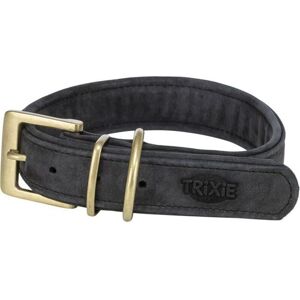 Dog Collar - TRIXIE - Black - Nubuck Leather - Large - Optimal Comfort Dog Collar - TRIXIE - Black - Nubuck Leather - Large - Optimal Comfort