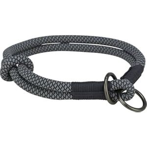 Dog Collar - TRIXIE - Black/Grey - Soft - Semi-Slip - Medium Size Dog Collar - TRIXIE - Black/Grey - Soft - Semi-Slip - Medium Size