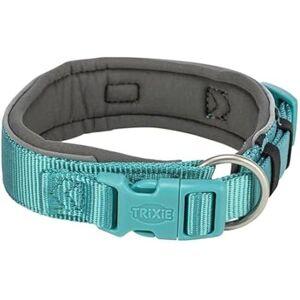 Dog collar - TRIXIE - Premium - Extra large - Aqua/graphite grey - Buckle Dog collar - TRIXIE - Premium - Extra large - Aqua/graphite grey - Buckle
