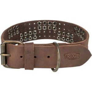 Dog Collar - TRIXIE - Rustic Leather - Brown - Size S/M - Decorative Rivets Dog Collar - TRIXIE - Rustic Leather - Brown - Size S/M - Decorative Rivets