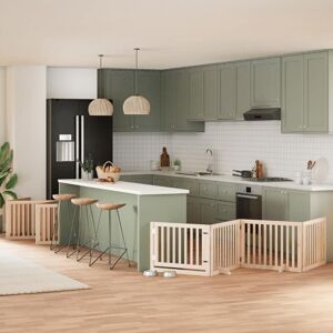 Dog Gate with Door Foldable 12 Panels 960 cm Poplar Wood vidaXL Dog Gate with Door Foldable 12 Panels 960 cm Poplar Wood vidaXL