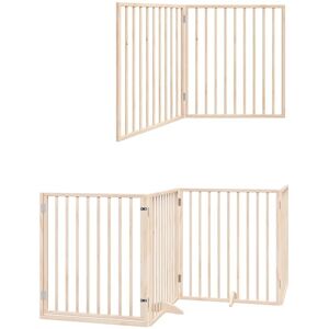 Dog Gate with Door Foldable 12 Panels 960 cm Poplar Wood vidaXL Dog Gate with Door Foldable 12 Panels 960 cm Poplar Wood vidaXL