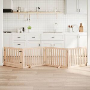 Dog Gate with Door Foldable 4 Panels 320 cm Poplar Wood vidaXL Dog Gate with Door Foldable 4 Panels 320 cm Poplar Wood vidaXL