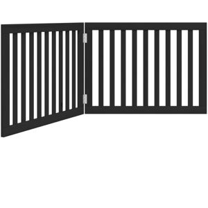 Dog Gate Foldable 2 Panels Black 160 cm Poplar Wood vidaXL Dog Gate Foldable 2 Panels Black 160 cm Poplar Wood vidaXL