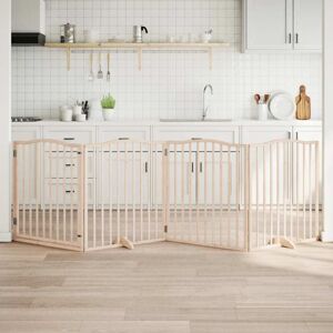 Dog Gate with Door Foldable 4 Panels 320 cm Poplar Wood vidaXL Dog Gate with Door Foldable 4 Panels 320 cm Poplar Wood vidaXL