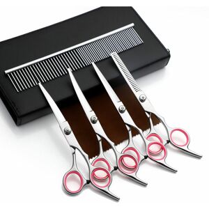 HOOPZI Dog Grooming Scissors Set, Pet Grooming Clipper Kit - Thinning, Straight and Curved Scissors with Comb for Cat and More Pets HOOPZI Dog Grooming Scissors Set, Pet Grooming Clipper Kit - Thinning, Straight and Curved Scissors with Comb for Cat and More Pets