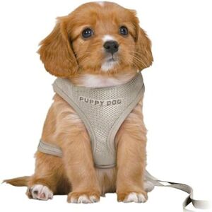 Trixie Light Grey Junior Puppy Soft Harness with Lead - Dog Harness M/L Trixie Light Grey Junior Puppy Soft Harness with Lead - Dog Harness M/L