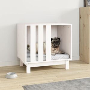 vidaXL White 60x45x57 cm Pine Dog House - Dog House vidaXL White 60x45x57 cm Pine Dog House - Dog House