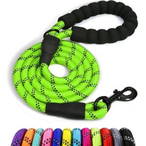 MEMKEY Dog rope, nylon dog leash with soft padded handle and reflective threads, 150 cm x 1.2 cm, green MEMKEY Dog rope, nylon dog leash with soft padded handle and reflective threads, 150 cm x 1.2 cm, green