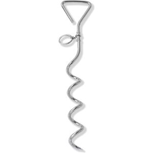 Groofoo - Dog Tie-Out Stake, Durable Silver Spiral Anchorstake, Secure Outdoor Tethering for All Cable Leash Chain, Camping Yard, Rust-Resistant, Groofoo - Dog Tie-Out Stake, Durable Silver Spiral Anchorstake, Secure Outdoor Tethering for All Cable Leash Chain, Camping Yard, Rust-Resistant,