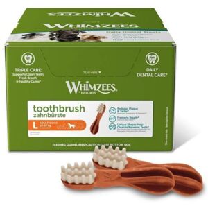 Dog Toothbrushes - WHIMZEES - Pack of 30 - 14.5 cm - Cranberry - Vegetable Texture - Vegetable Flavor Dog Toothbrushes - WHIMZEES - Pack of 30 - 14.5 cm - Cranberry - Vegetable Texture - Vegetable Flavor