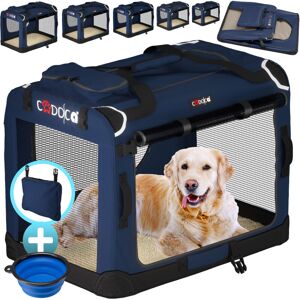 Cadoca - Pet Carrier Fabric Dog Cat Rabbit Transport Bag Cage Folding Puppy Crate xxl - Navy Blue Cadoca - Pet Carrier Fabric Dog Cat Rabbit Transport Bag Cage Folding Puppy Crate xxl - Navy Blue