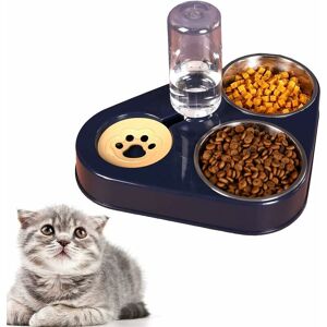 TINOR Double Raised Cat and Dog Bowl, Cat Bowl, 3-in-1 Pet Bowl with Automatic Water Storage, Stainless Steel Pet Bowl for Cats and Puppies (Blue) TINOR Double Raised Cat and Dog Bowl, Cat Bowl, 3-in-1 Pet Bowl with Automatic Water Storage, Stainless Steel Pet Bowl for Cats and Puppies (Blue)