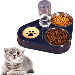 AOUGO Double Raised Cat and Dog Bowl, Cat Bowl, 3-in-1 Pet Bowl with Automatic Water Storage, Stainless Steel Pet Bowl for Cats and Puppies (Blue) AOUGO Double Raised Cat and Dog Bowl, Cat Bowl, 3-in-1 Pet Bowl with Automatic Water Storage, Stainless Steel Pet Bowl for Cats and Puppies (Blue)