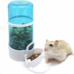 HÉLOISE Dwarf Rabbit Feeding Bottle Guinea Pig Feeder Adjustable Automatic Hamster Food Dispenser Blue HÉLOISE Dwarf Rabbit Feeding Bottle Guinea Pig Feeder Adjustable Automatic Hamster Food Dispenser Blue
