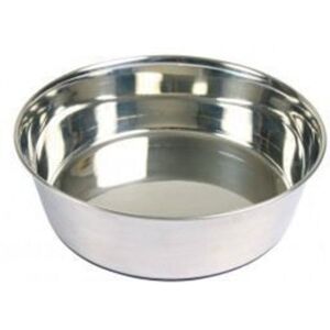Dog Bowl - TRIXIE - Non-slip Model - 0.5 liters - Diameter 14 cm - Gray Stainless Steel Dog Bowl - TRIXIE - Non-slip Model - 0.5 liters - Diameter 14 cm - Gray Stainless Steel