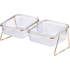 Groofoo - Elevated Cat Bowls, 5.5 inches Food & Water Bowls 15° Tilted Raised Food Feeding Dishes with Iron Stand for Cats and Puppy, with 2 Large Groofoo - Elevated Cat Bowls, 5.5 inches Food & Water Bowls 15° Tilted Raised Food Feeding Dishes with Iron Stand for Cats and Puppy, with 2 Large