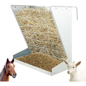 Costway - Goat Sheep Horse Heavy-Duty Wall-Mounted Hay Rack 2-in-1 Hay & Grain Feeder Costway - Goat Sheep Horse Heavy-Duty Wall-Mounted Hay Rack 2-in-1 Hay & Grain Feeder