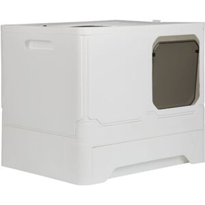 Groofoo - Haloyo Bac à Litière pour Chat, Grande Toilette Fermée Pliable pour Chat avec Couvercle, avec Pelle Plateau Amovible, Blanc Groofoo - Haloyo Bac à Litière pour Chat, Grande Toilette Fermée Pliable pour Chat avec Couvercle, avec Pelle Plateau Amovible, Blanc