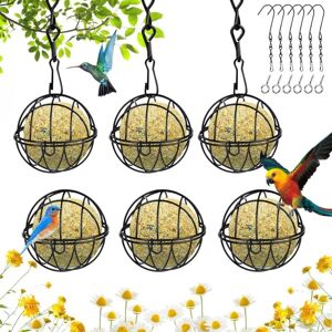 IKODM Hanging Bird Feeder Outdoor - 6 Pack with s Hooks, Metal Fat Ball for Wild Birds - for Garden, Home and Yard IKODM Hanging Bird Feeder Outdoor - 6 Pack with s Hooks, Metal Fat Ball for Wild Birds - for Garden, Home and Yard