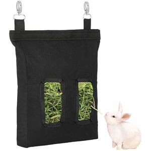 HÉLOISE Hay Feeder Bag for Rabbit, Guinea Pig, Chinchilla, Hamsters and Small Pets, Black, 25 x 28 x 2.5cm HÉLOISE Hay Feeder Bag for Rabbit, Guinea Pig, Chinchilla, Hamsters and Small Pets, Black, 25 x 28 x 2.5cm