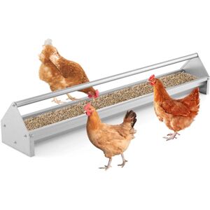Costway - Heavy-Duty Galvanized Steel Chicken Feeding Trough Metal Chicken Feeder Costway - Heavy-Duty Galvanized Steel Chicken Feeding Trough Metal Chicken Feeder