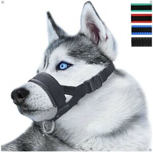SNQ (L, Black) Adjustable Nylon Dog Muzzle, Anti-Bark and Anti-Bite SNQ (L, Black) Adjustable Nylon Dog Muzzle, Anti-Bark and Anti-Bite