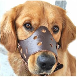 SNQ Leather Dog Muzzle Anti-Barking for Small and Medium Dogs L SNQ Leather Dog Muzzle Anti-Barking for Small and Medium Dogs L
